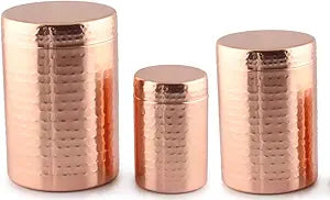 Old Dutch International Hammered Copper Plated 3 pc Canister Set (21791HC)