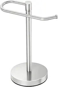 Hand Towel Holder Stand, 14.37 inch Standing Towel Racks for Bathroom, Stainless Steel Free Standing Towel Rack, Heavy Weight Towel Bar for Bathroom Vanity Countertop &Kitchen