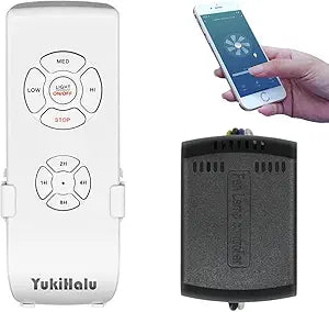 Smart WiFi Ceiling Fan Remote Control Kit, Universal Fan Remote, Controlled by Remote/WiFi/Voice, 3 Speeds 12 Timing, Compatible with Alexa, Google Assistant, Smart Life App, No Hub Required