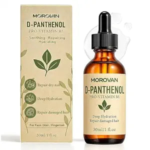 Morovan D-Panthenol Liquid: Pro-Vitamin B5 Concentrate, Cosmetic Grade Dexpanthenol for Skin Hydration, Multi-Use for DIY Face, Hair, Nail Serums & Moisturizers 1 fl oz