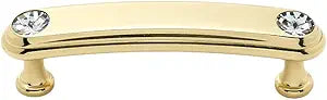 Alno C211-3-PB Traditional Crystal Pulls, Polished Brass