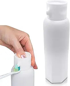 CANOVA Toothpaste Dispenser - No-Waste Countertop Dispenser for Kids & Adults - Vacuum Valve, Fits Most Standard Tubes up to 230g, Dishwasher-Safe Silicone Cap - Modern Aesthetic Stone Design