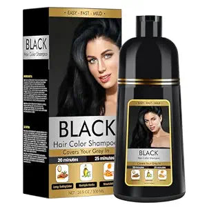 BOJICA Black Hair Dye Shampoo 3 in 1 for Gray Hair, Hair Color shampoo for Women, Shampoo Hair Dye- Grey Hair Coverage/-17.6 OZ