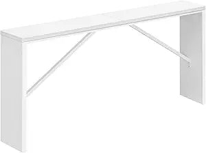 MAHANCRIS Console Table, 62.2" Long Sofa Table Behind Couch, Narrow Entryway Table, Farmhouse Dining Table with Angled Metal Frame, Industrial Console Table for Entryway, White CTWT15801