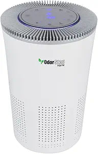 OdorStop HEPA Air Purifier with H13 HEPA Filter, UV Light, Active Carbon, Multi-Speed, Sleep Mode and Timer (OSAP5, Bright White)