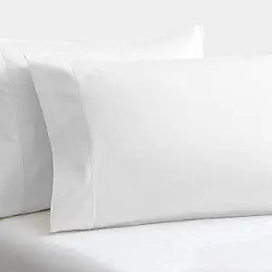 Set of 2 Pillow Cases 600 TC 100% Egyptian Cotton Long Staple Pillowcase, Silky Soft, Shrink & Pilling Proof, Luxurious Hotel Class(Queen, White)
