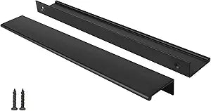 Peaha 10 Pack Kitchen Cabinet Handles 10 inch Black Pulls for Dresser Drawers Door Edge Finger Pull Aluminum Alloy Hardware