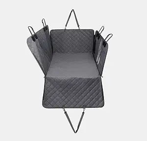 Exp Innovation-Hard Bottom Car Seat Cover for Dogs,Waterproof Dog Seat Cover for Back Seat Extender,Scratch-Proof and Anti-Slip Car Dog Hammock for Large Dogs SUV,Black(Holds 500 Lbs) (Grey)