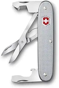 Victorinox Companion Slim Alox Pocket Tool 6 Functions Including Scissors, Package Opener, Screwdriver, Swiss Made - Silver