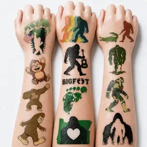 60 PCS Bigfoot Temporary Tattoos for Kids - Funny Jungle Monster