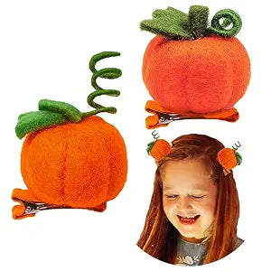 2PCS Pumpkin Hair Clip Halloween Hair Clips