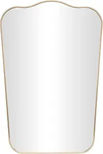 Deco 79 Aluminum Metal Wall Mirror with Thin Frame, 24" x 1" x 36", Gold