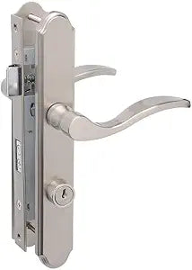Wright Products - Serenade Mortise Keyed Lever Mount Latch with Deadbolt for Screen and Storm Doors, Satin Nickel