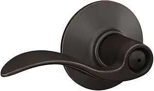 Schlage F40 V ACC 716 Accent Door Lever, Bed & Bath Privacy Lock, Aged Bronze