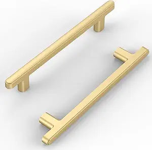 FILTA 10 Pack Gold Cabinet Pulls 5 Inch(128mm) Zinc Alloy Modern Kitchen Cabinet Handles Brass Dresser Drawer Pulls Basic Cabinet Handles