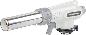 Restaurantware-RW Pyro Creme Brulee Torch With Adjustable Flame, 1 Refillable Culinary Blow Torch - Butane Gas Tank Not Included, No Flaring, White, For Baking, Cooking, BBQ, And More