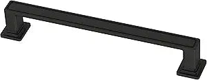 Franklin Brass 10 Pack Matte Black Cabinet Handles 5-1/16 inch (128mm) Kitchen Cabinet Handles and Drawer Pulls for Cupboards and Dressers | Recessed Square