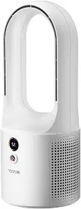 VEVOR Desk Fan Bladeless, 12.99 Inch Portable Desk Fan, 6-Speed USB Quiet Cooling Small Tower Fan with Rechargeable Battery, Easy to Clean & Kids-Friendly, Blows Cold Air for Bedroom, Office, Home