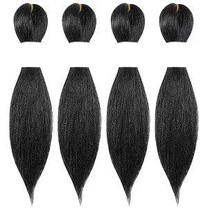 Braiding Hair Pre Stretched Short Fake Braids 10 Inch 1B, 4 Packs
