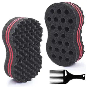 FIABC Big Holes & Big Size Barber Hair Brush Sponge Dreads Locking Twist Afro Curl Coil Wave Hair Care Tool(1 Pack)