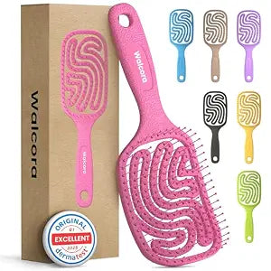 Detangler Brush – Pain-Free Detangling Hair Brush for Wet & Dry Hair – Effortless Detangling Brush for Curly, Fine & Tangled Hair – Hairbrush for Women, Men & Kids – Pink