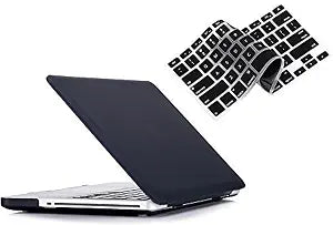 RUBAN Case Compatible with MacBook Pro 13 inch 2012 2011 2010 2009 Release A1278, Plastic Hard Case Shell and Keyboard Cover for Older Version MacBook Pro 13 Inch with CD-ROM (Black)