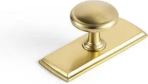 Goo-Ki Champagne Bronze Cabinet Drawer Knobs with Backplate or Spacer Zinc Alloy Kitchen Hardware - 6 Pack Single Hole Bar Pull Handles for Cupboard Wardrobe,6781UBR-G011