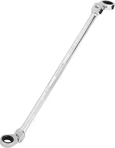 DURATECH 14mm x 15mm Extra Long Flex-Head Ratcheting Wrench, Metric