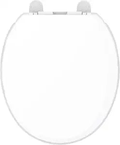 Gerber Round Soft-Close Toilet Seat, Heavy-Duty Plastic, White