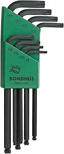 Bondhus 11332 Set of 8 BallStar L-wrenches, sizes T9-T40