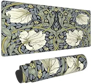 Gaming Mouse Pad, William Morris Pimpernel Mouse Pad11.8 x23.6 Inch Computer Mouse Mat Keyboard Full Desk Mousepad for Gaming, Office, Home
