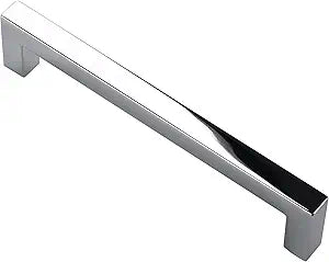 Alzassbg Cabinet Pulls, Polished Chrome Square Handles, 5 Inch(127mm) Hole Centers, Kitchen Drawer Dresser Hardware, 10 Pack, AL3041CP