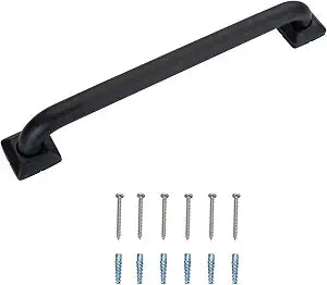 Bathroom SafetyGrab Bars for Elderly Seniors,Anti-Slip Shower Handles Toilet Grab Bars,High Weight Capacity,Wall Mounted Grab Bars for Bathtub Shower,Black Grab Bars (Black Knurled, 12-inch Grab Bar)