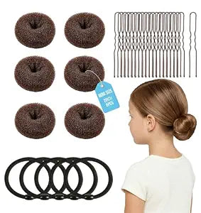 6pcs Small Hair Donut Bun Maker for Thin Fine Hair Won't Slip