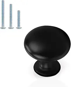 Probrico 25 Pack-Black Cabinet Knobs, Solid Kitchen Closet Dreeer Drawer Pulls and Handles, Contemporary Furniture Hardware