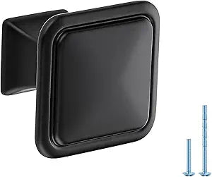 JOY DECOR 30 Pack Black Square Cabinet Knob Kitchen Cabinet Knobs Single Hole Knobs for Cabinets and Drawers Black Dresser Knobs
