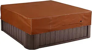 NettyPro Hot Tub Cover Protector Waterproof Outdoor SPA Cover Cap for Square Hot Tub, 86 x 86 inch, Brown