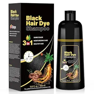 JUANCHI Black Hair Dye Shampoo for Gray Hair, Hair Color Shampoo for Women & Men 400ML/13.5FL OZ