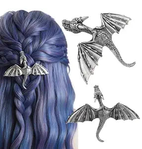 2pcs Gothic Dragon Hair Clip – Halloween Hair Accessories for Women, Dragon Jewelry, Gothic Hair Accessories, Spooky Goth Hair Clips, Dragon Barrette