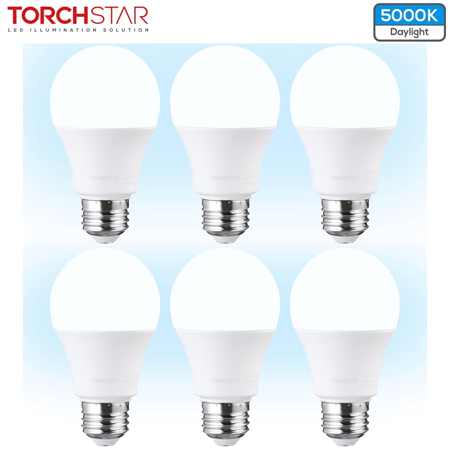 6 Pack 15W=100W Garage Door LED Bulbs, 1700lm, Garage Door Opener Bulbs, E26 Base, 5000K Daylight, Non-Dimmable