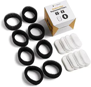 KittySpout Cat Water Fountain Filters for 108oz/3.2L (4 Month Supply: 8 Filters & 8 Sponges)