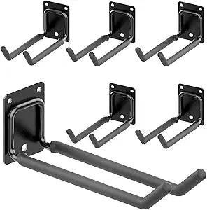 6 Packs 7.8inch Heavy Duty Garage Hooks, Garage Storage Organizer for Tool Organization, Shed Metal Utility Hooks Hanger for Tires, Bikes, Shed, Chair, Ladder, Ski and Snowboard