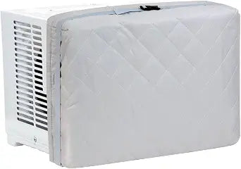 Demao Grey Window AC Covers for Inside, 21" 15" 3.5" Heavy Duty Cotton Padding, Keep Warm&Dust Proof Window AC Unit Protector for All SeasonsUniversal Fit with Drawstring & Adjustable Strap