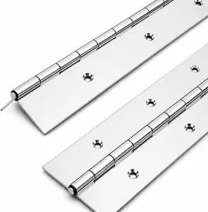 Heavy Duty Piano Hinge 24 Inch x 3 Inch Width Stainless Steel Piano Hinge 2 Pack 0.060'' Thick Continuous Hinge for Heavy Duty Cabinet Furniture Metal Plate Door Toolbox Wooden Box Industrial Project