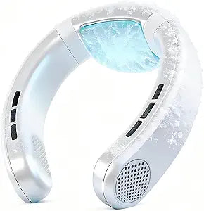 Neck Fan Rechargeable with Semiconductor Cooling Plate, 7000mAh Portable Neck Air Conditioner 3+ Hours Battery, 360g Lightweight Wearable for Travel Hot Flashes Outdoor