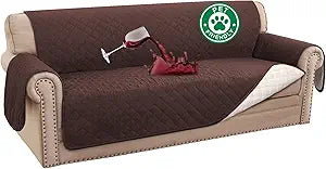 Turquoize 100% Waterproof Sofa Covers Couch Cover Sofa Cover for Dogs Couch Protector Triple Non-Slip Sofa Slipcover for 3 Cushion Couch Furniture Protector for Pets, Kids,Dog (XL Sofa 78", Brown)