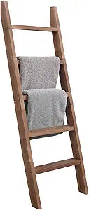 SwallowLiving Blanket Ladder 58in Solid Wood Towel Ladder, Rustic Decorative Ladder for Blankets, Wooden Blanket Ladder Quilt Rack, Farmhouse Blanket Ladder for Living Room & Bathroom