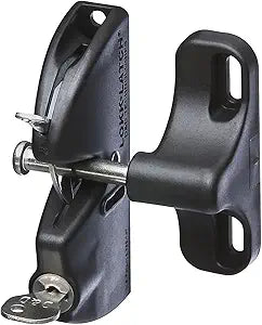 National Hardware LokkLatch N346-201 Keyed Gate Latch with Adjustable Design for Wood Metal Vinyl Gates, Black Weather-Resistant Polymer Construction, 4-9/16 in Gap Range, Pool Fence Hardware