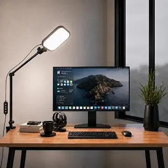 UBeesize 8" Streaming Light for Desk with C-Clamp & Adjustable Arm