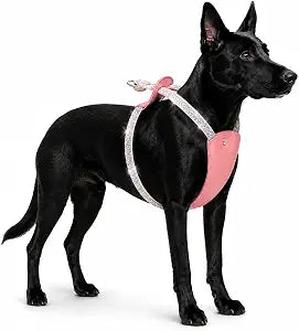 No Pull Dog Harness Step in Easy Walk Rhinestone Crystal Bling Vest Adjustable Soft Padded for Small Dogs Puppy Cat (Pink,Colorful Rhinestones,S)
